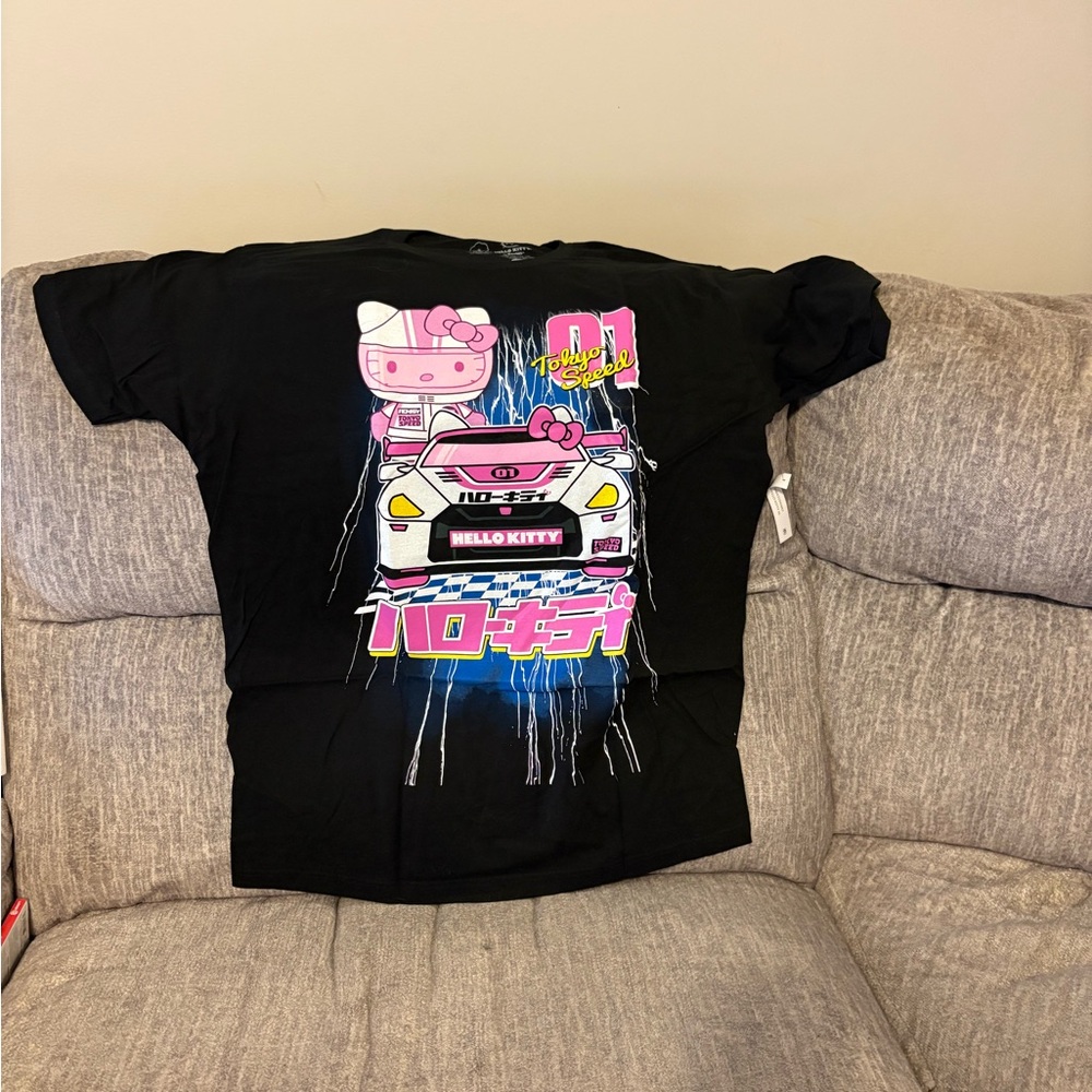 Sanrio Black Hello Kitty Racing T-Shirt